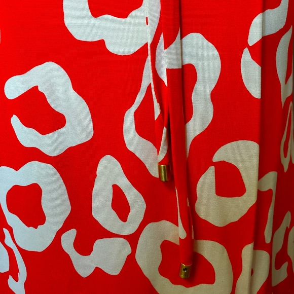 DVF hot pink coral white cheetah print wrap dress - Picture 5 of 7